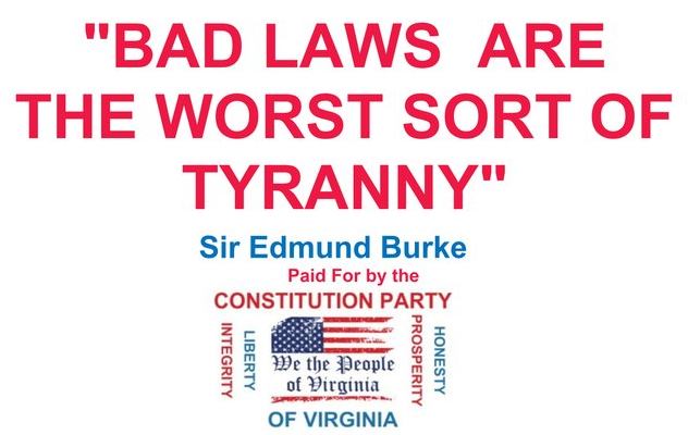 Poster
shows CPV sentiment about proposed Virginia gun
laws.